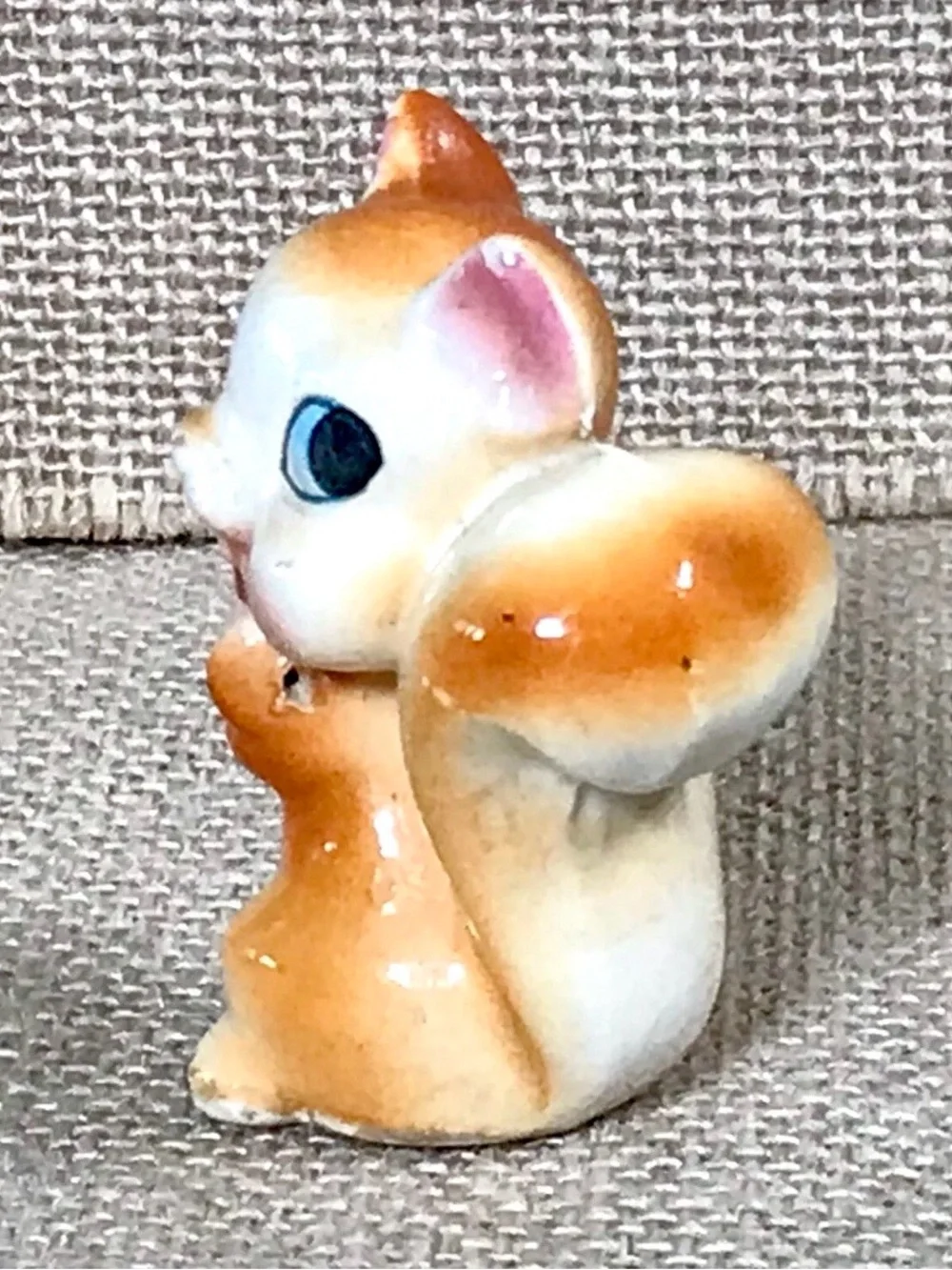 Vintage Baby Squirrel Figurine 2.25 Inches Tall Kitsch Woodland Cute Twee Animal